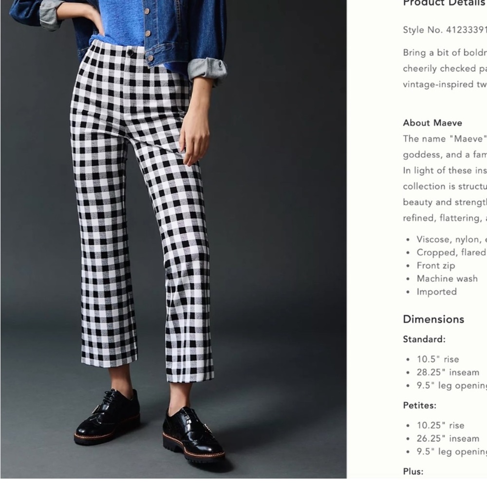 Maeve checkered pants large